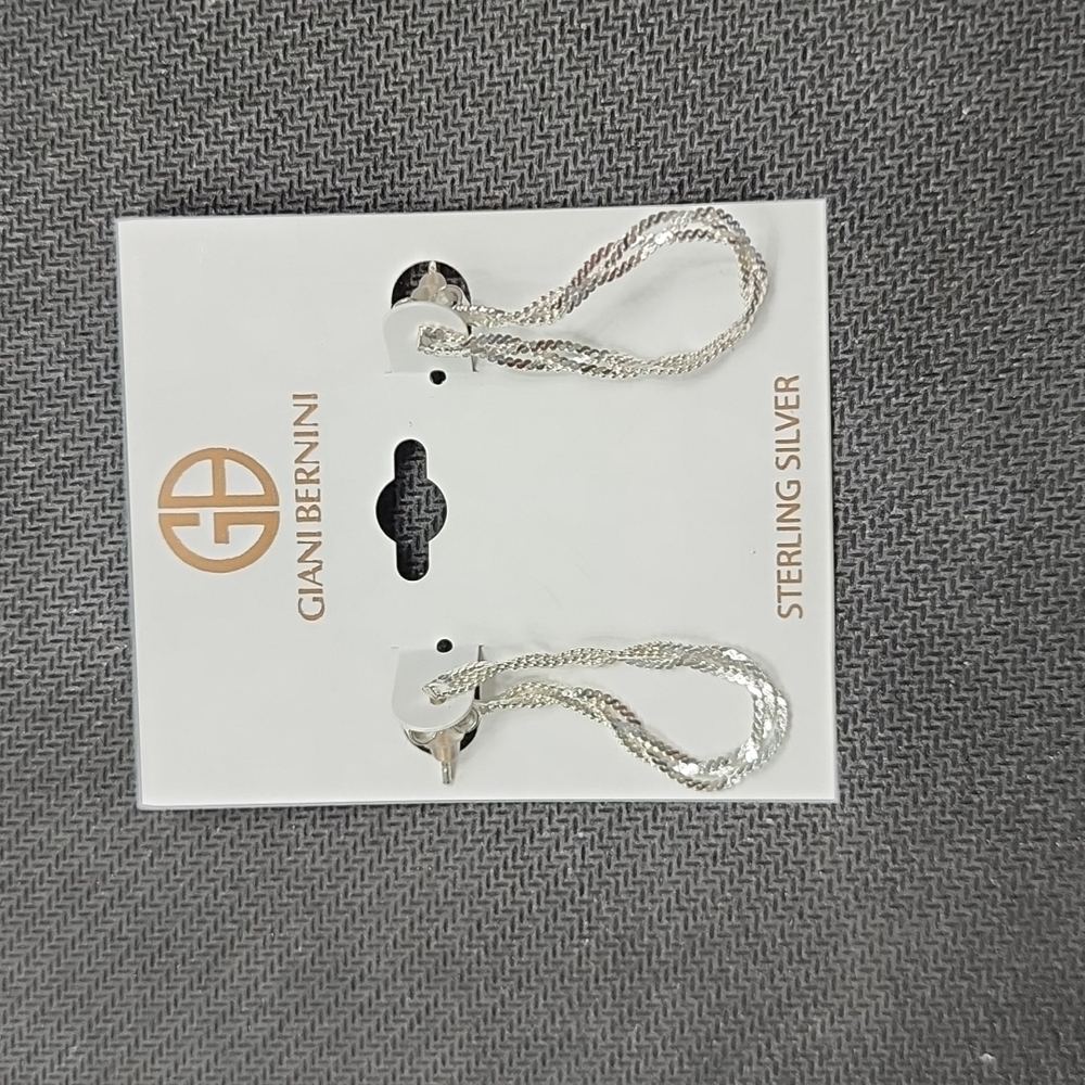 Sterling silver chain loop earrings